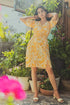 Riri Patterned Yellow Midi Dress